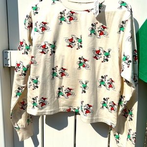 Mickey and Minnie Mouse sweatshirt. NWT. WOMENS small full sleeve slight crop.